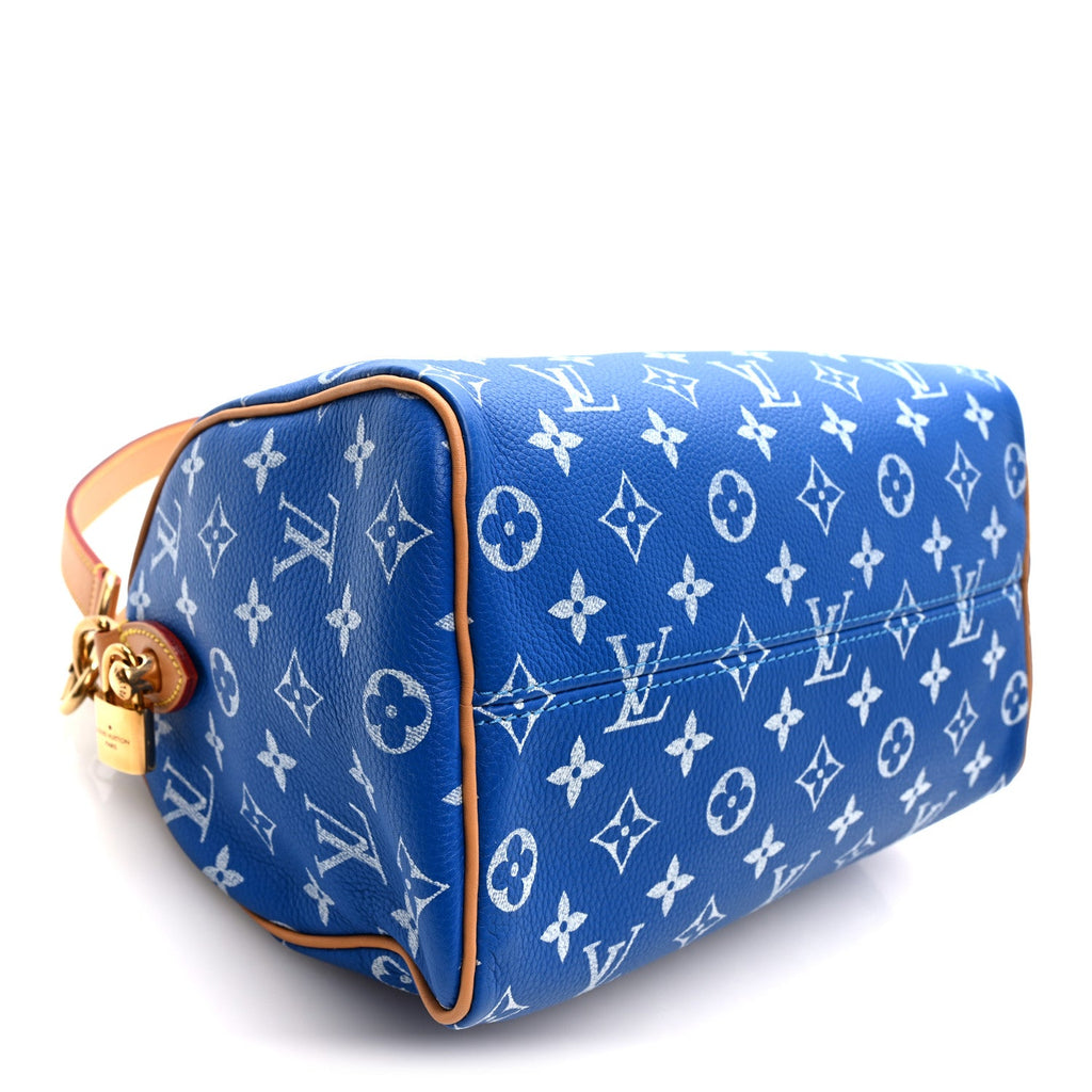 Calfskin Monogram Speedy P9 Bandouliere 25 Blue
