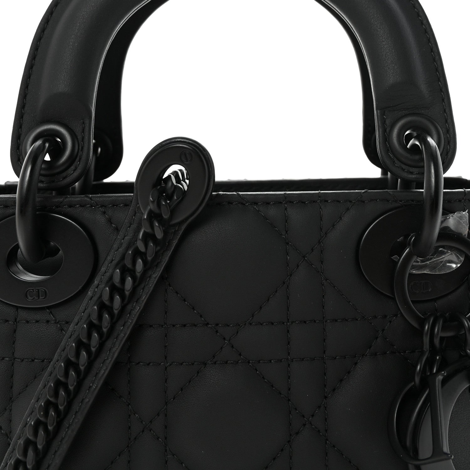 Ultra Matte Calfskin Cannage Mini Lady Dior Black