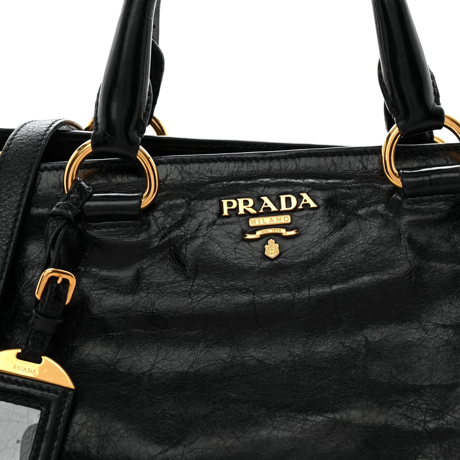 Vitello Shine Shopping Satchel Black