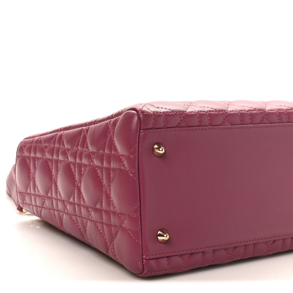 Lambskin Cannage Medium Lady Dior Purple