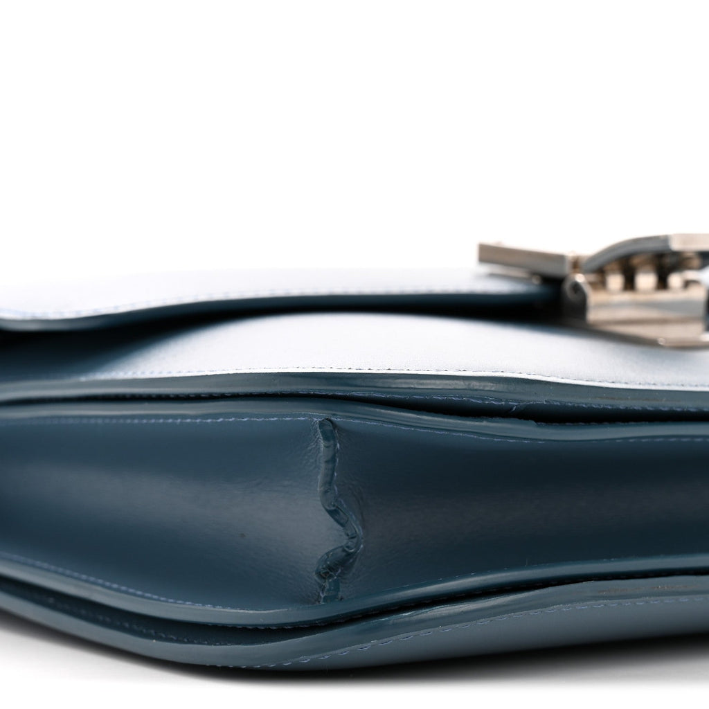 Box Calfskin Medium Classic Box Flap Bag Slate Blue