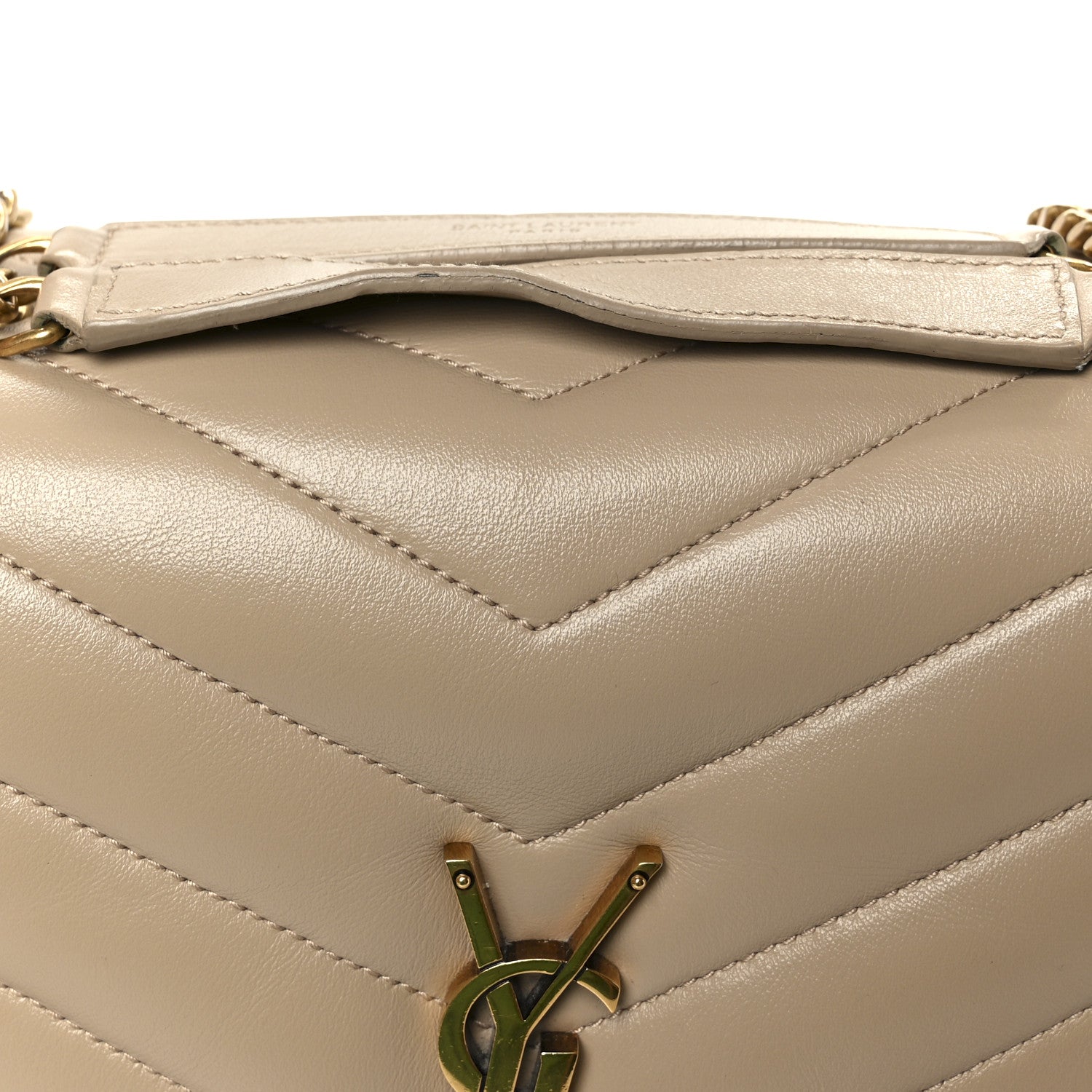 Calfskin Y Quilted Monogram Medium Loulou Chain Satchel Dark Beige