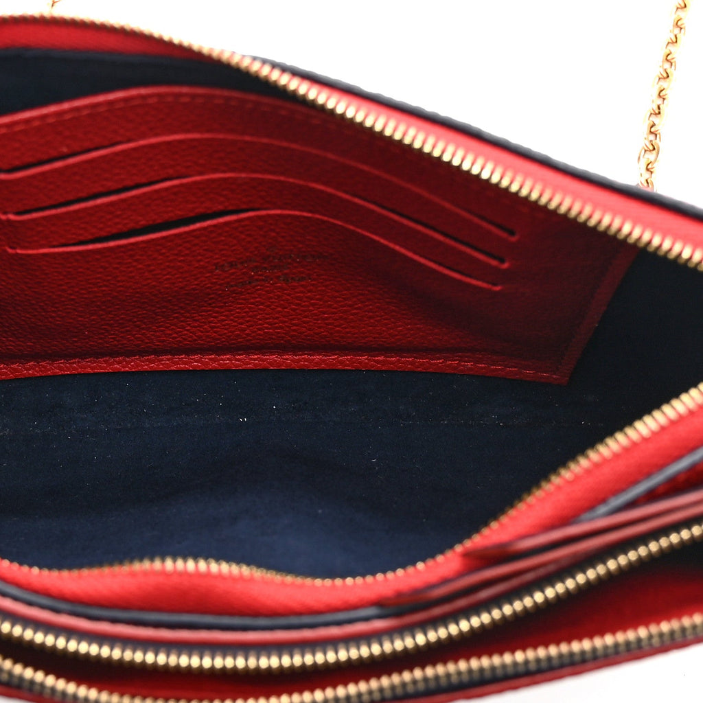 Empreinte Double Zip Pochette Marine Rouge