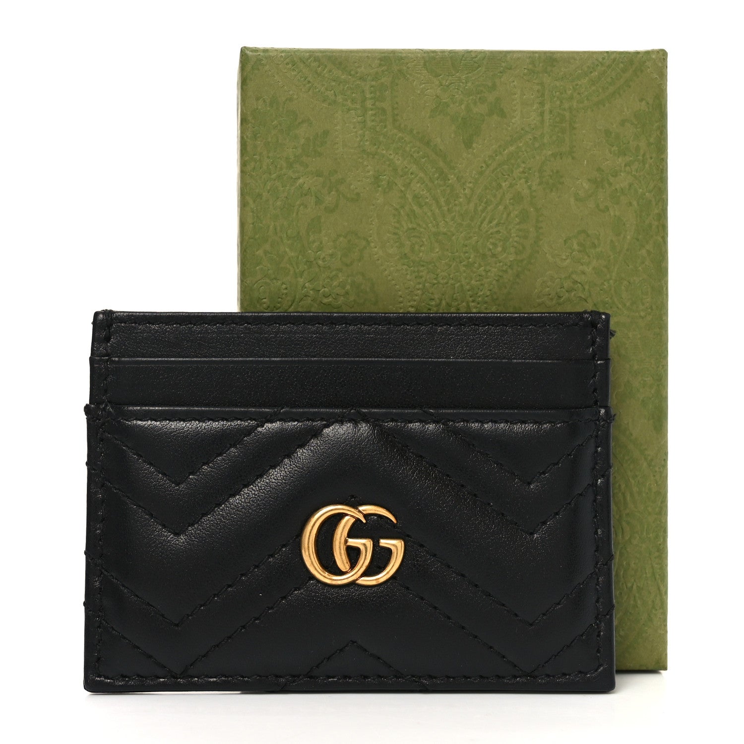Calfskin Matelasse GG Marmont  Holder Black