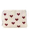 Nappa Intrecciato Heart Medium Dustbag White Dark Red