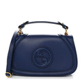 Roxy Calfskin Medium Blondie Top Handle Bag Blue Agata