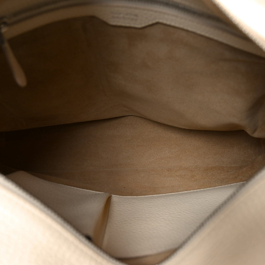 Grained Calfskin Medium Portfolio Tote Ivory