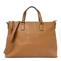 Calfskin Bamboo Tassel Top Handle Tote Whiskey
