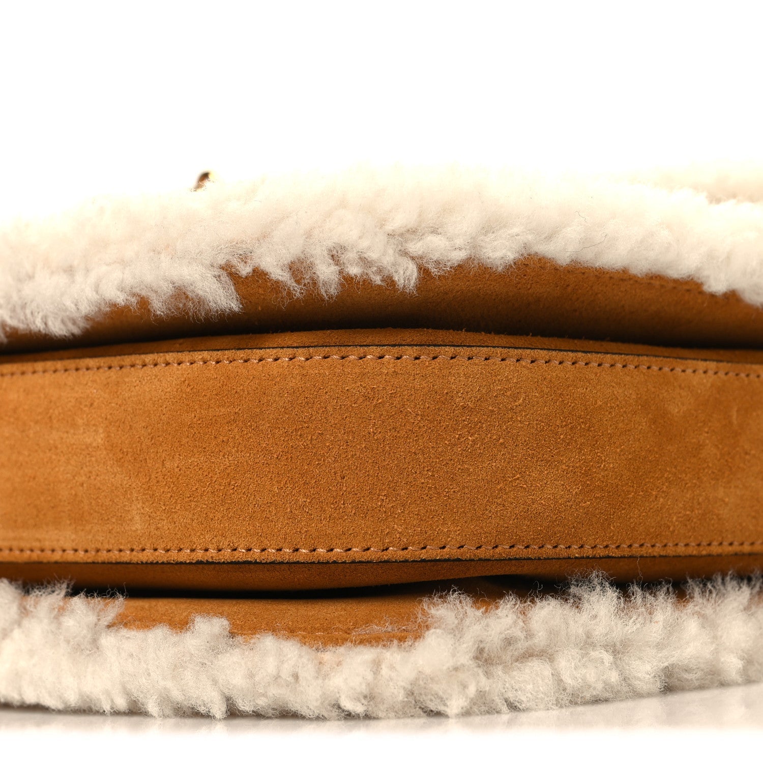 Suede Shearling Horsebit 1955 Shoulder Bag Brown