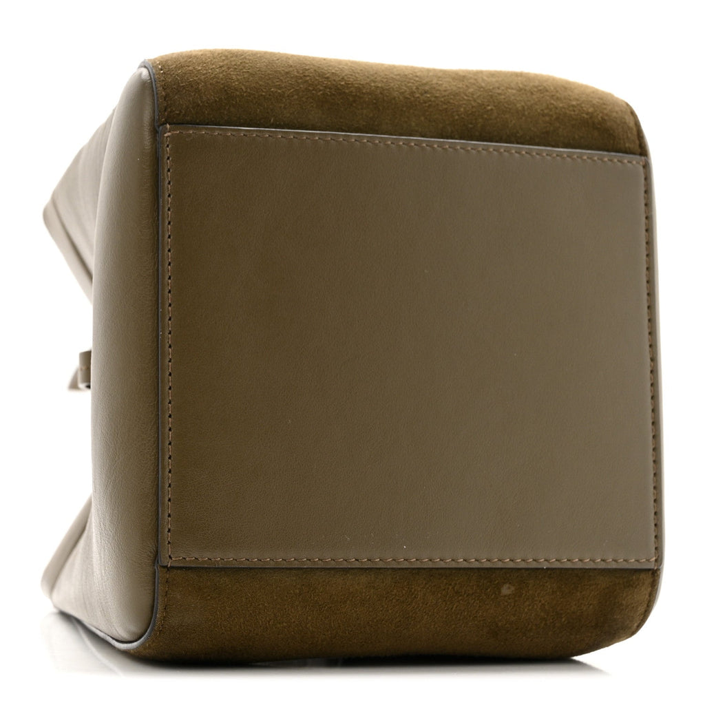 Vitello Vernice Camoscio Mini Fendi Origami Military Brown Avocado