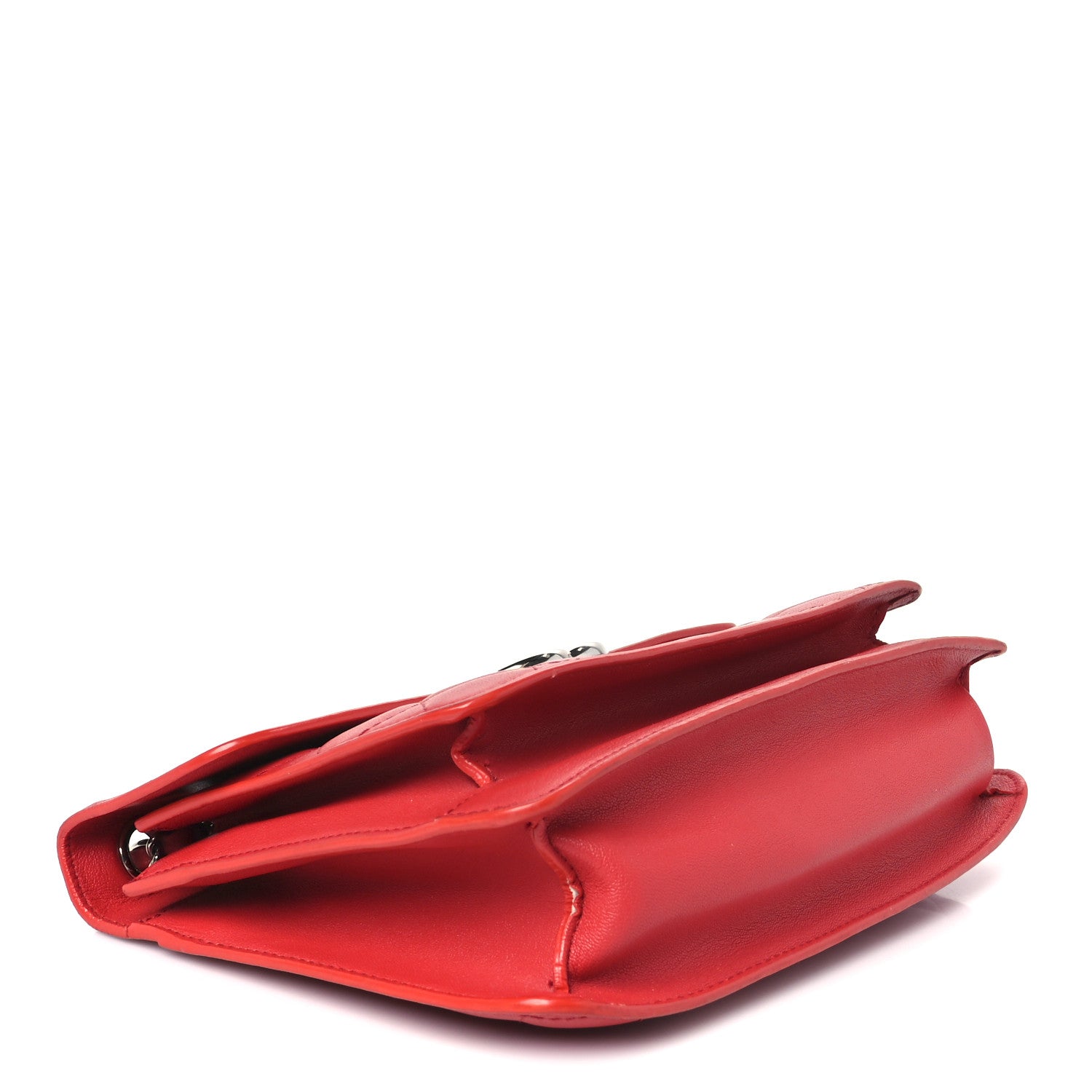 Caviar Quilted Small CC Box Top Flap Red