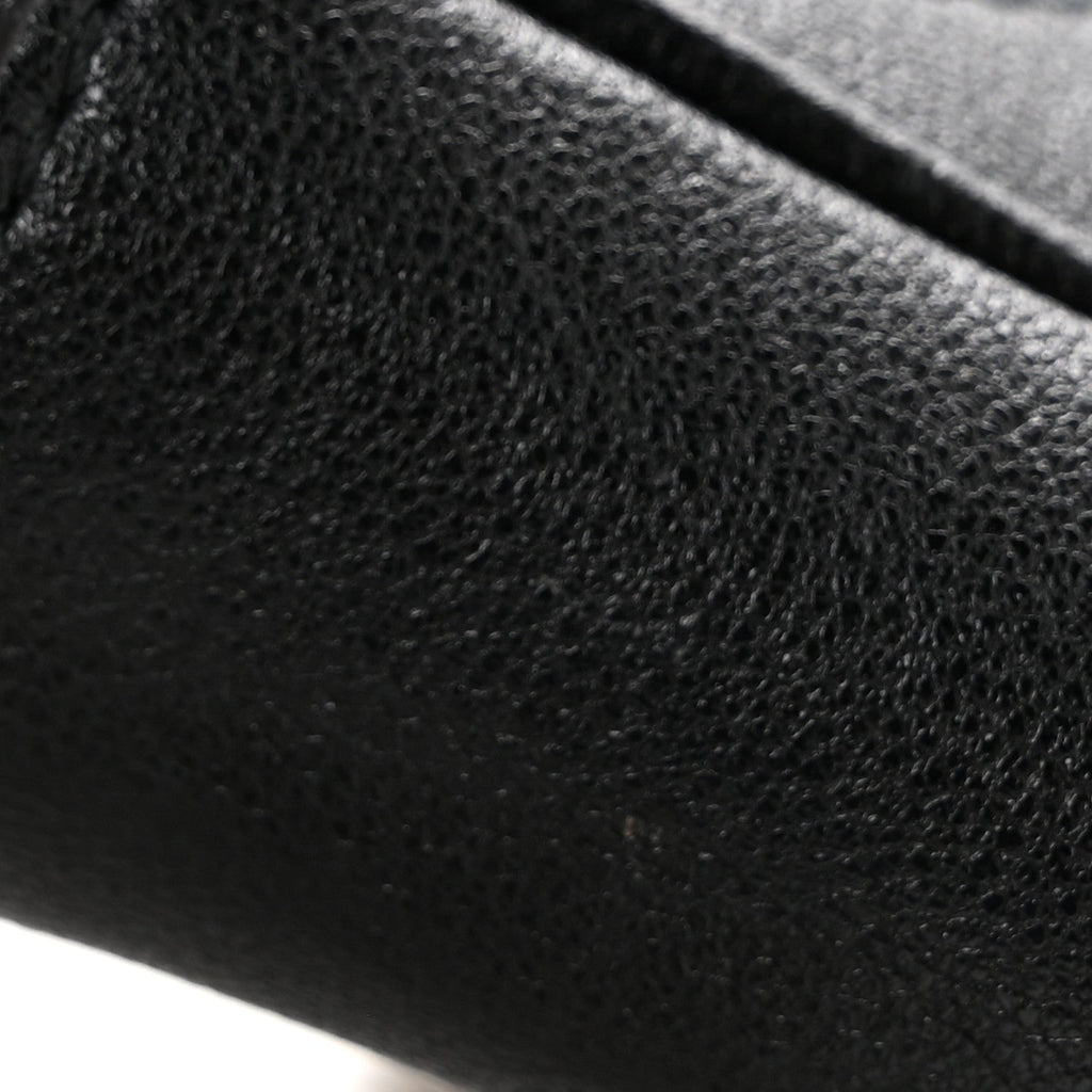 Sakai Be Green Calfskin Diagonal Stitched Mini Blondie Vertical Shoulder Bag Black