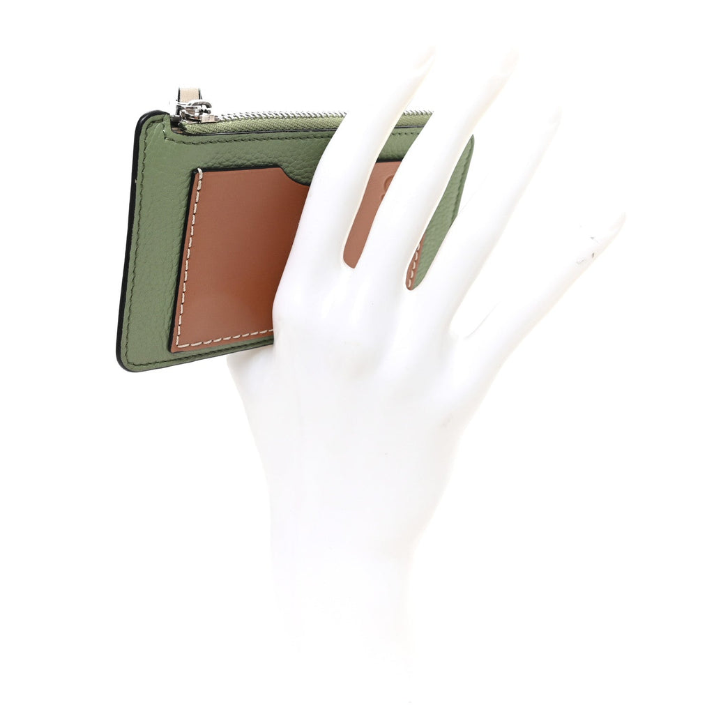 Soft Grained Calfskin Coin  Holder Rosemary Tan
