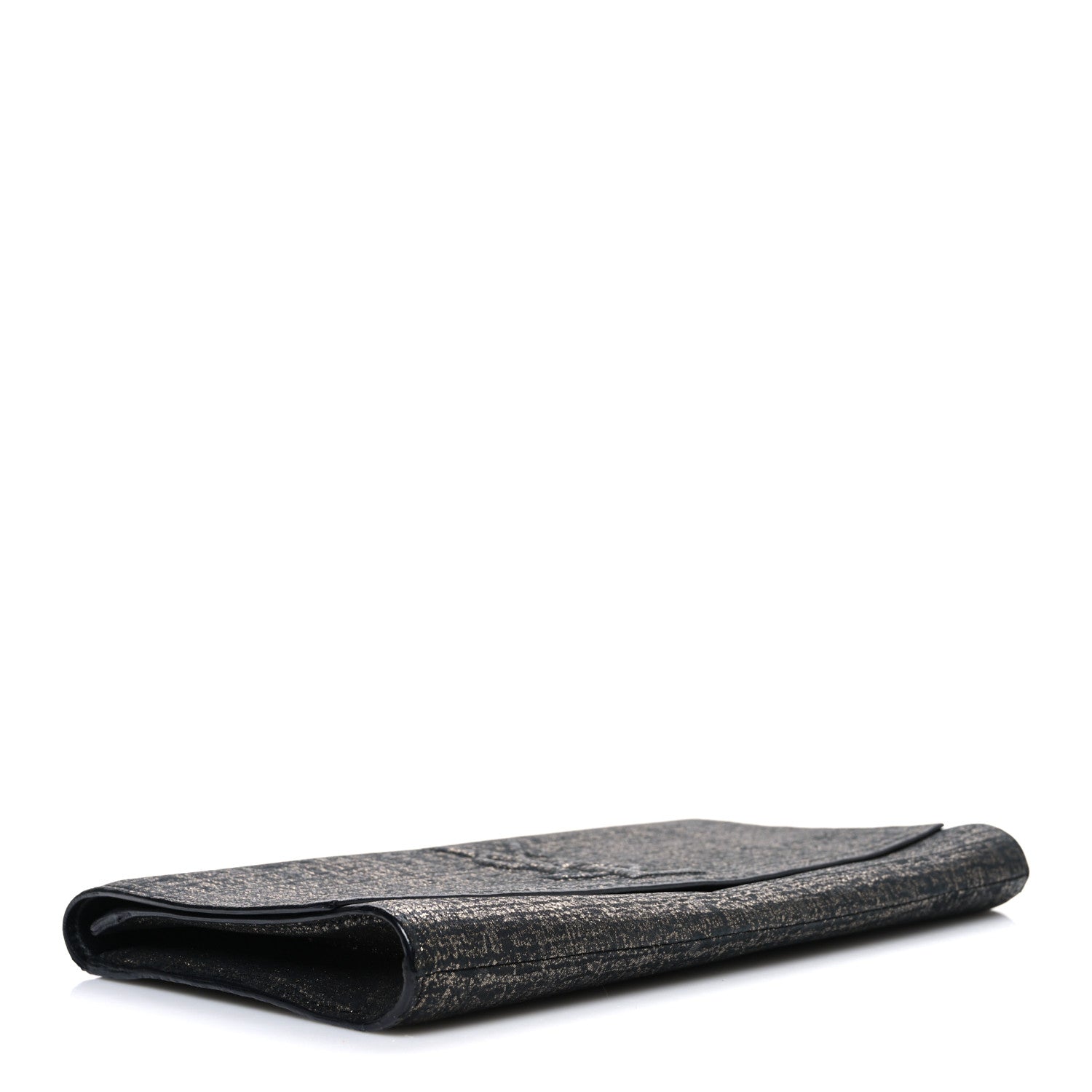 Metallic Textured Calfskin Large Belle De Jour Clutch Gold black