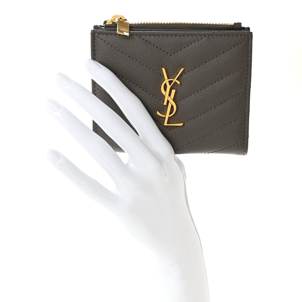 Grain De Poudre Matelasse Chevron Monogram Zipped  Case Tech Fog