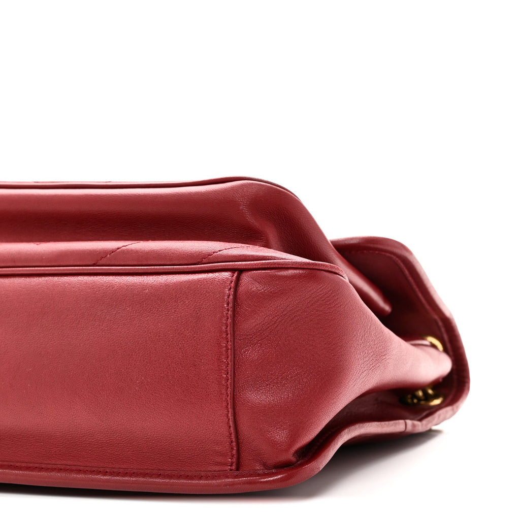 Lambskin Matelasse Monogram Medium Niki Chain Satchel Rouge Legion
