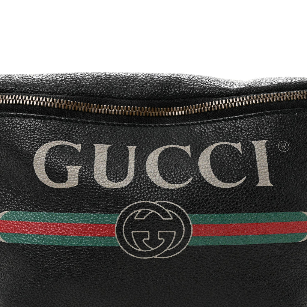 Grained Calfskin Logo Belt Bag Black
