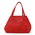 Nappa Intrecciato Ruffle Tote Red