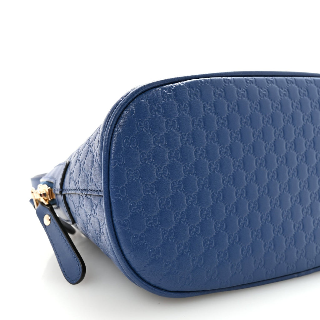 Soft Microguccissima Mini Dome Bag Blue