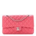 Lambskin Quilted Medium Double Flap Pink