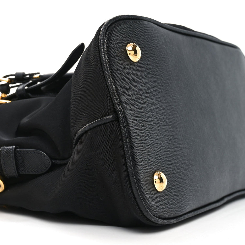 Tessuto Nylon Saffiano Small Tote Black
