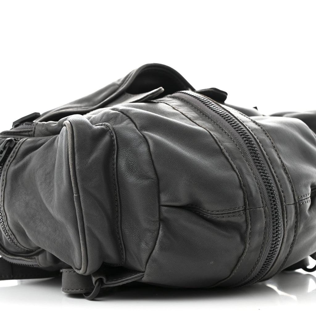 Lambskin Backpack Bag Grey