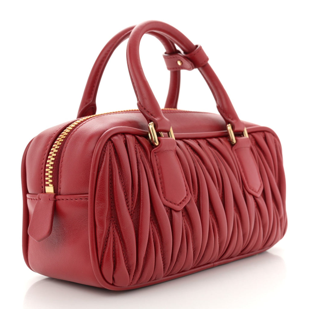 Nappa Matelasse Regular Arcadie Top Handle Bag Rosso