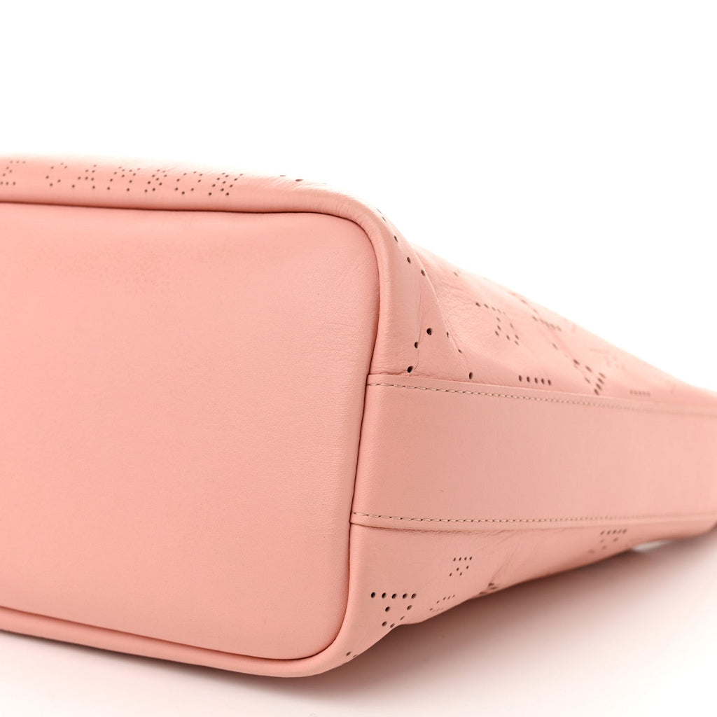 Calfskin Tweed Small Logo Eyelets Shopping Tote Pink
