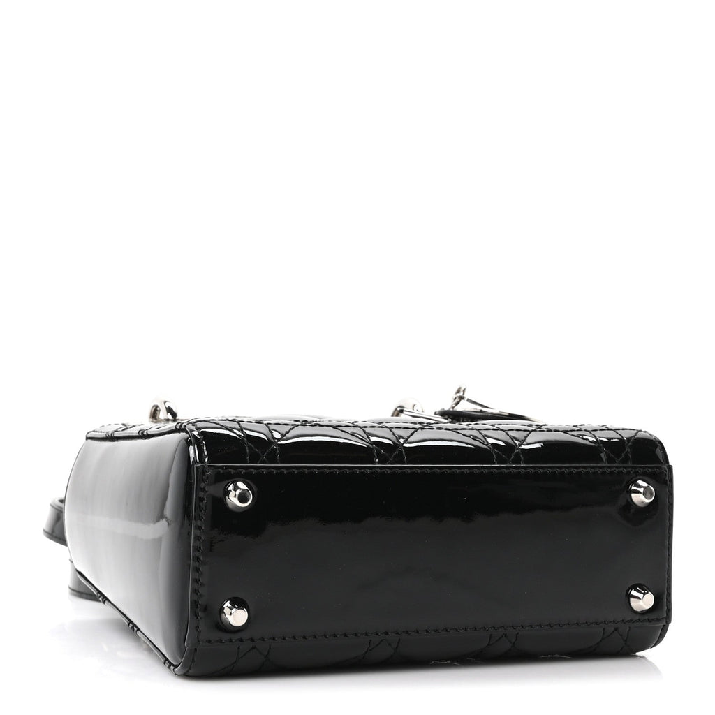 Patent Cannage Mini Lady Dior Black