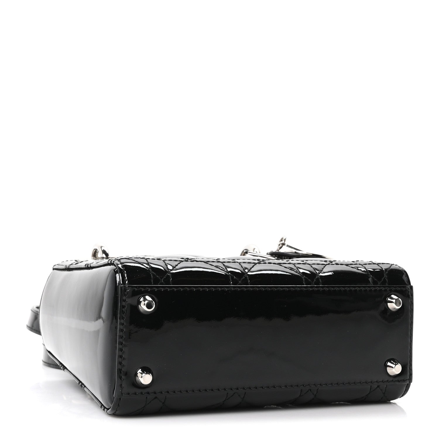 Patent Cannage Mini Lady Dior Black