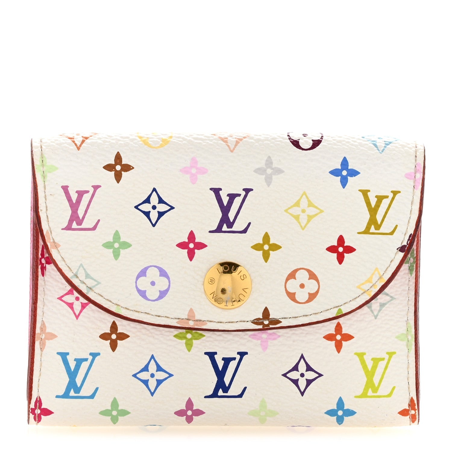 Monogram Multicolor Business  Holder White Litchi