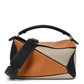 Grained Calfskin Medium Puzzle Bag Amber Light Oat