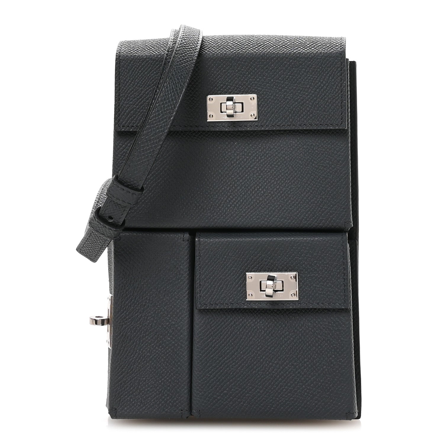 Epsom Kelly Multi Pocket Pochette To Go Gris Misty