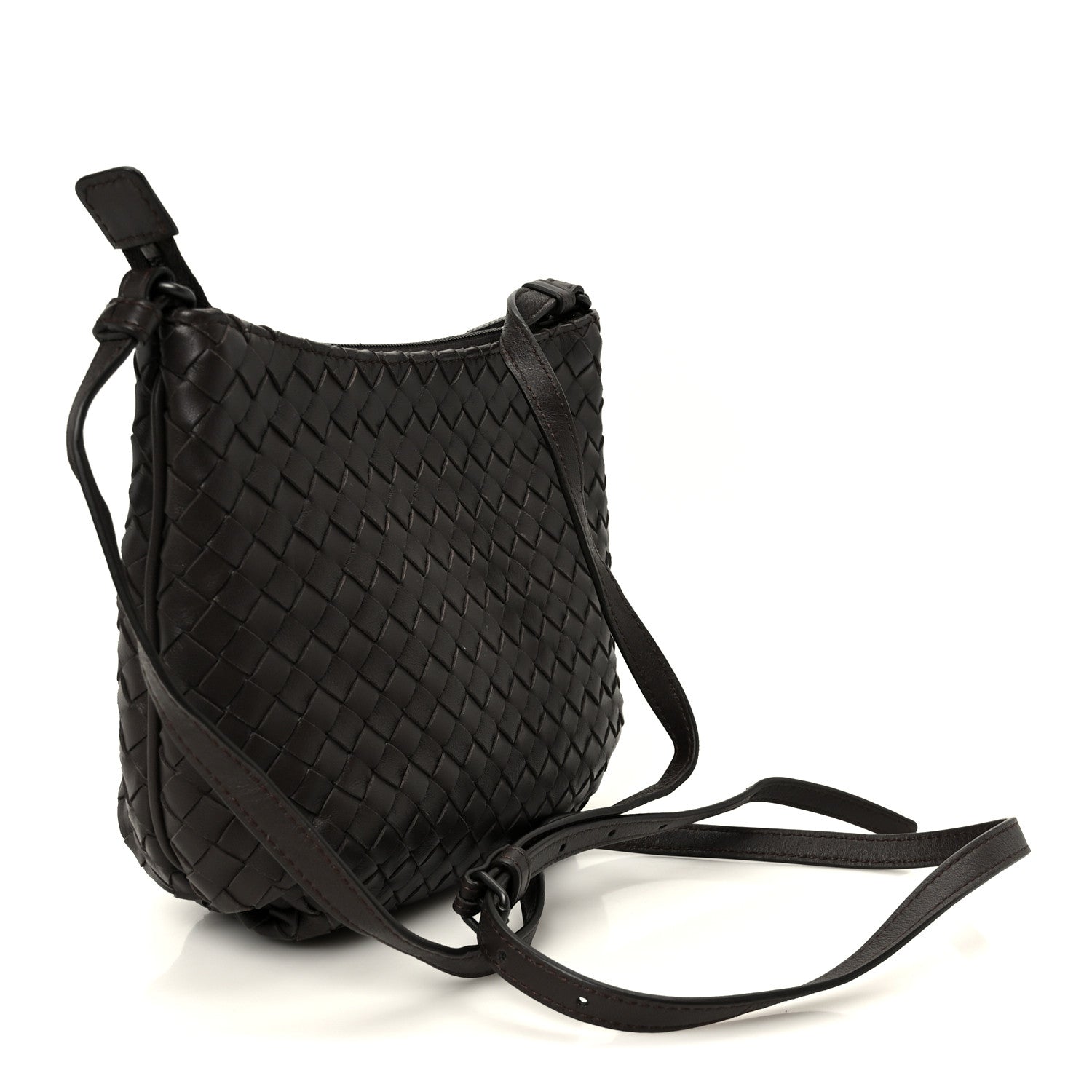 Nappa Intrecciato Crossbody Ebano