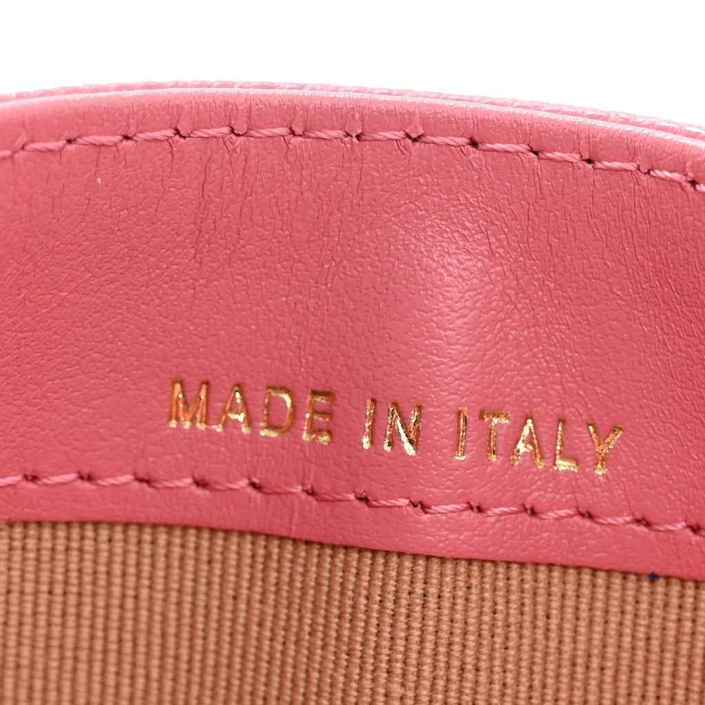 Caviar Quilted Textured CC  Holder Pink