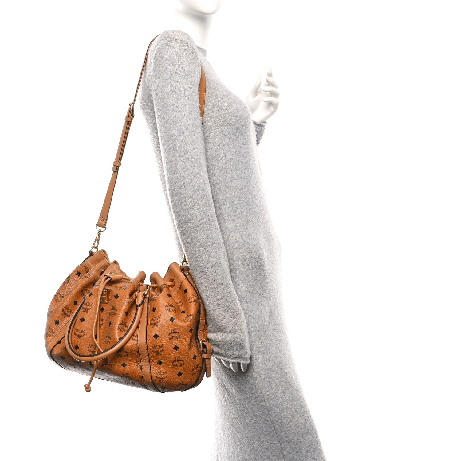 Visetos Drawstring Shopper Cognac