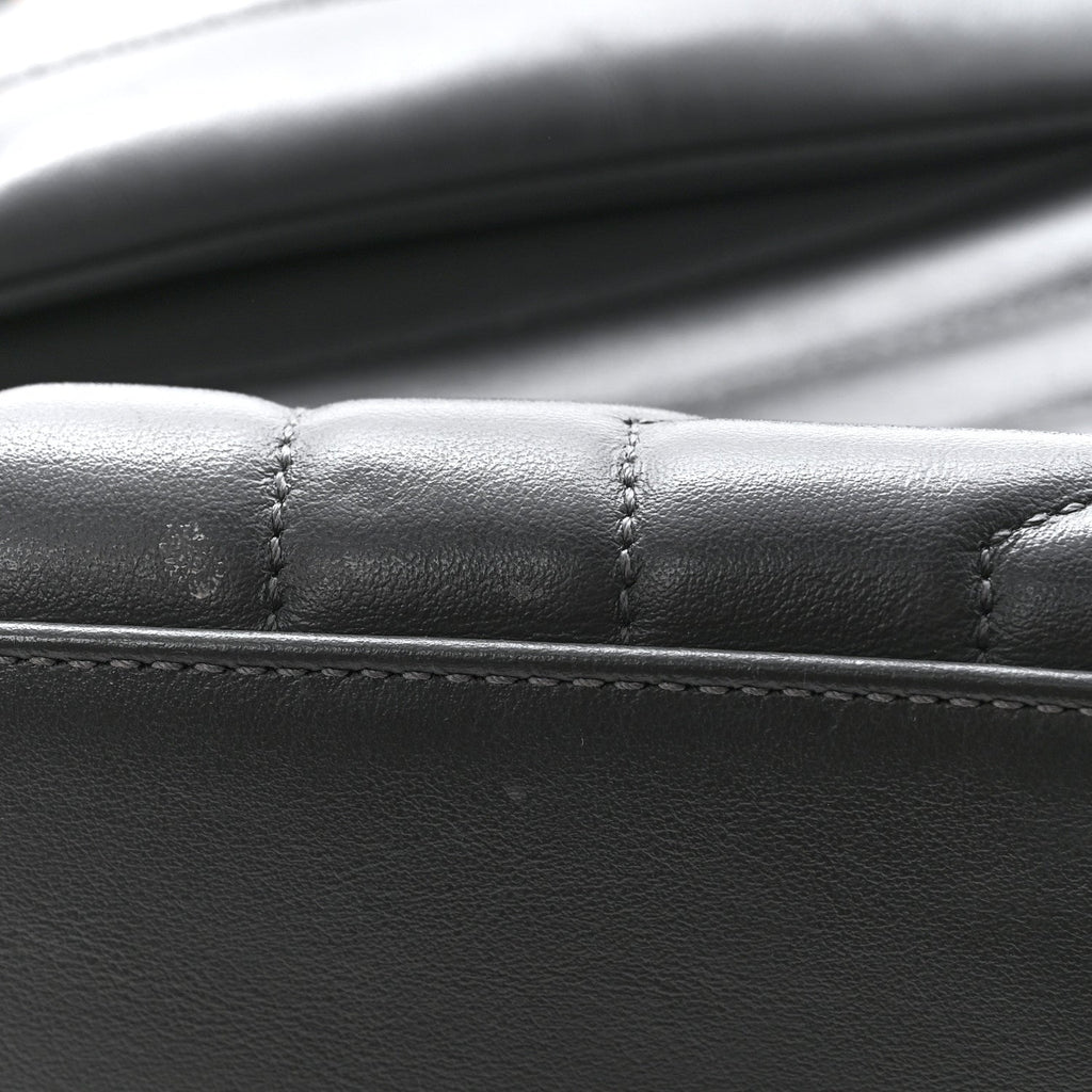 Calfskin Y Quilted Monogram Medium Loulou Chain Satchel Storm