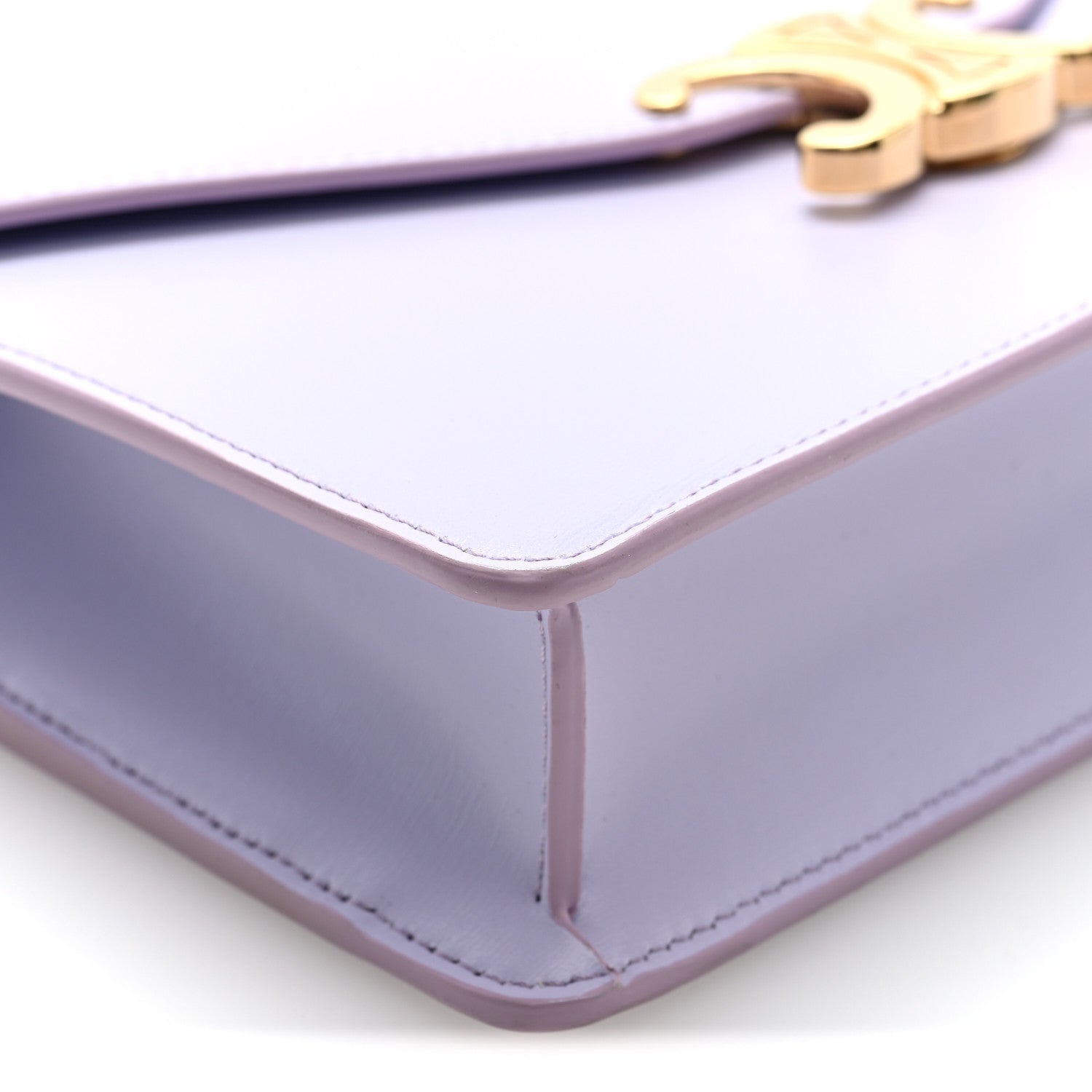 Shiny Calfskin Triomphe Margo Wallet on Chain Light Lavender