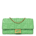 Nappa Matisse FF Embossed Continental Wallet On Chain Edamame