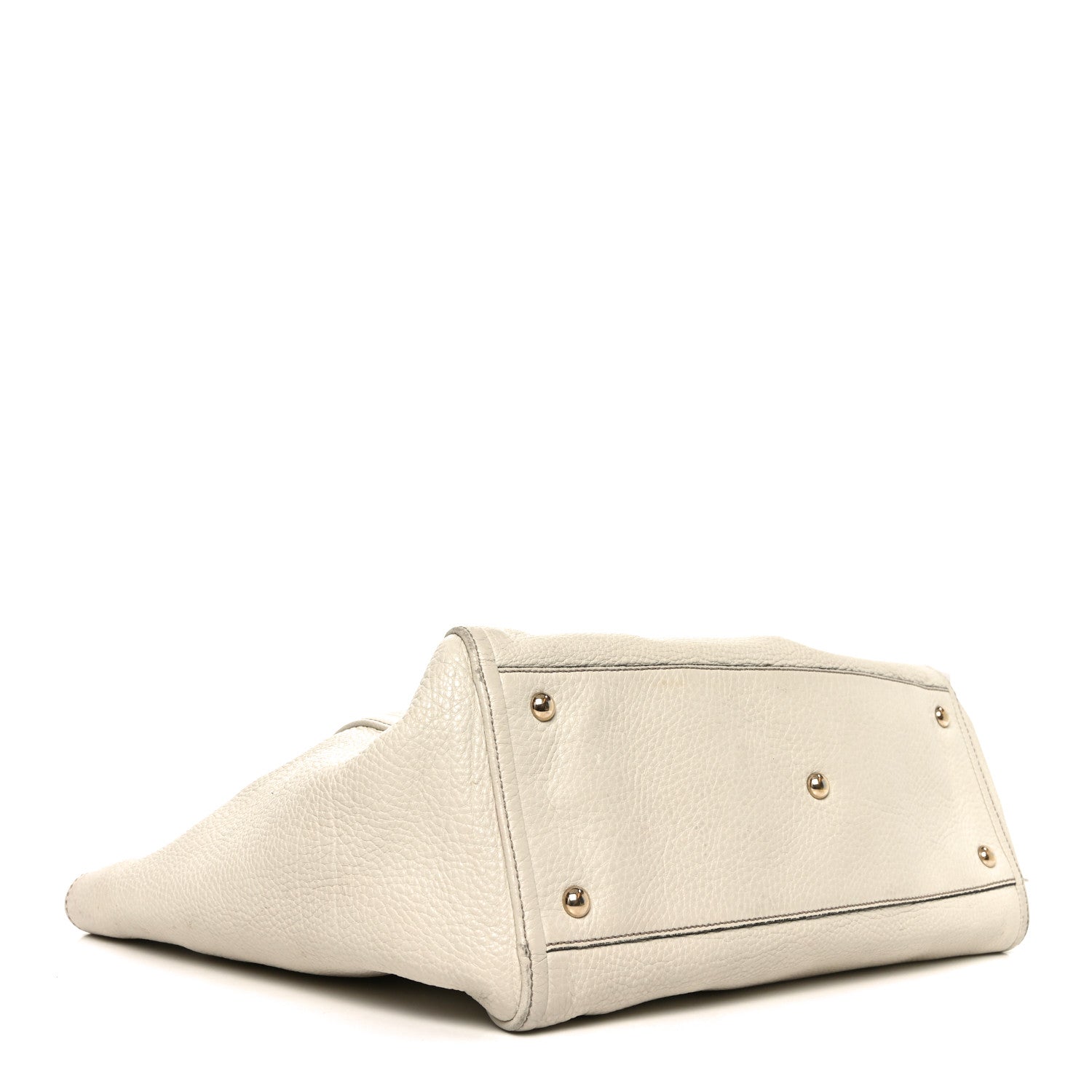 Pebbled Calfskin Medium Soho Shoulder Bag Off White