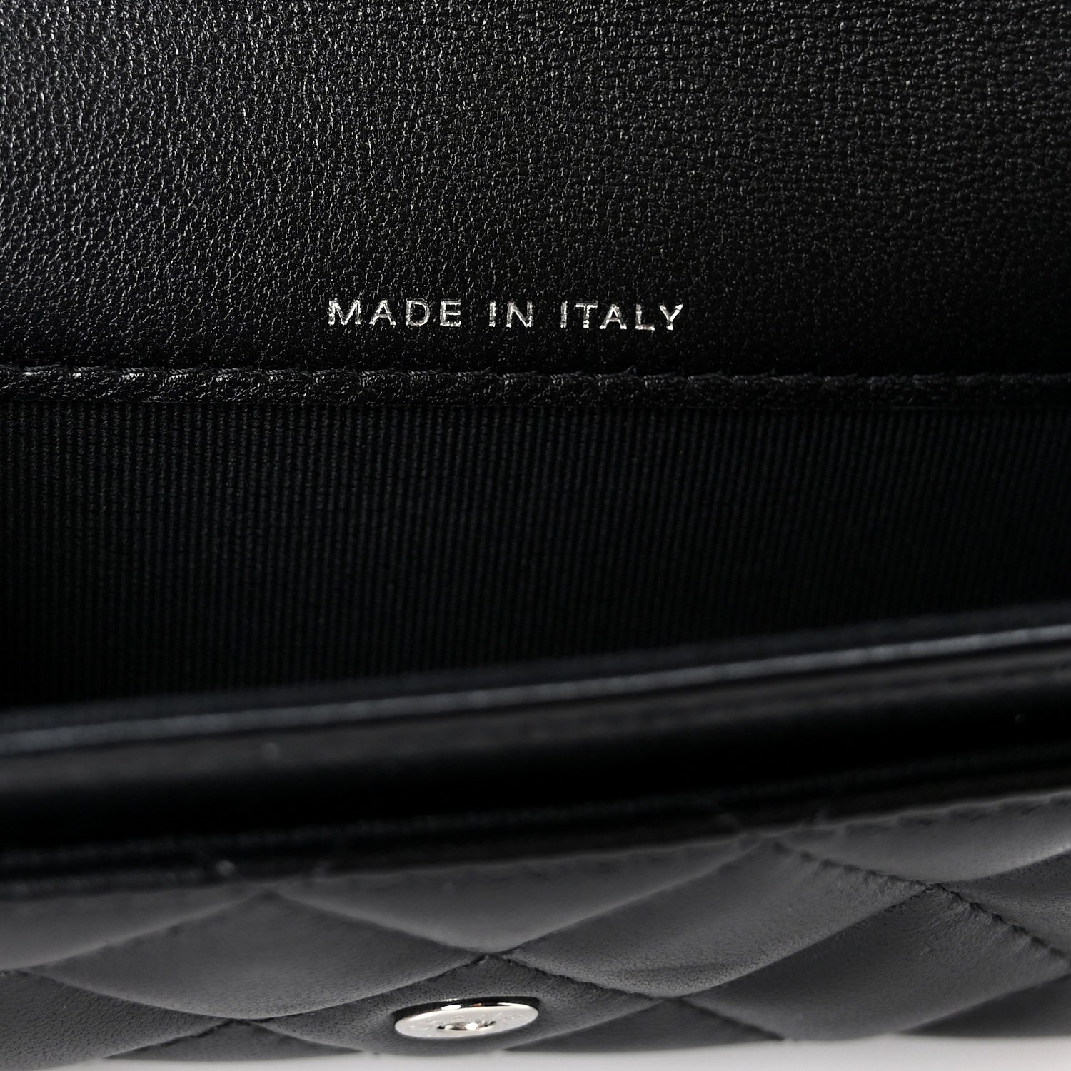 Lambskin Quilted Flap  Holder Wallet So Black
