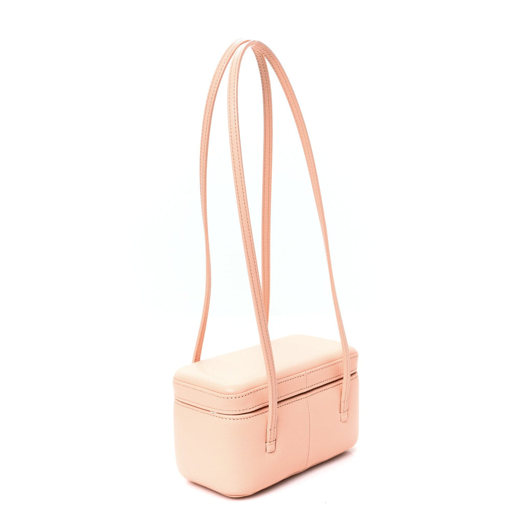Shiny Caviar Preppy Coco Long Vanity With Strap Light Pink