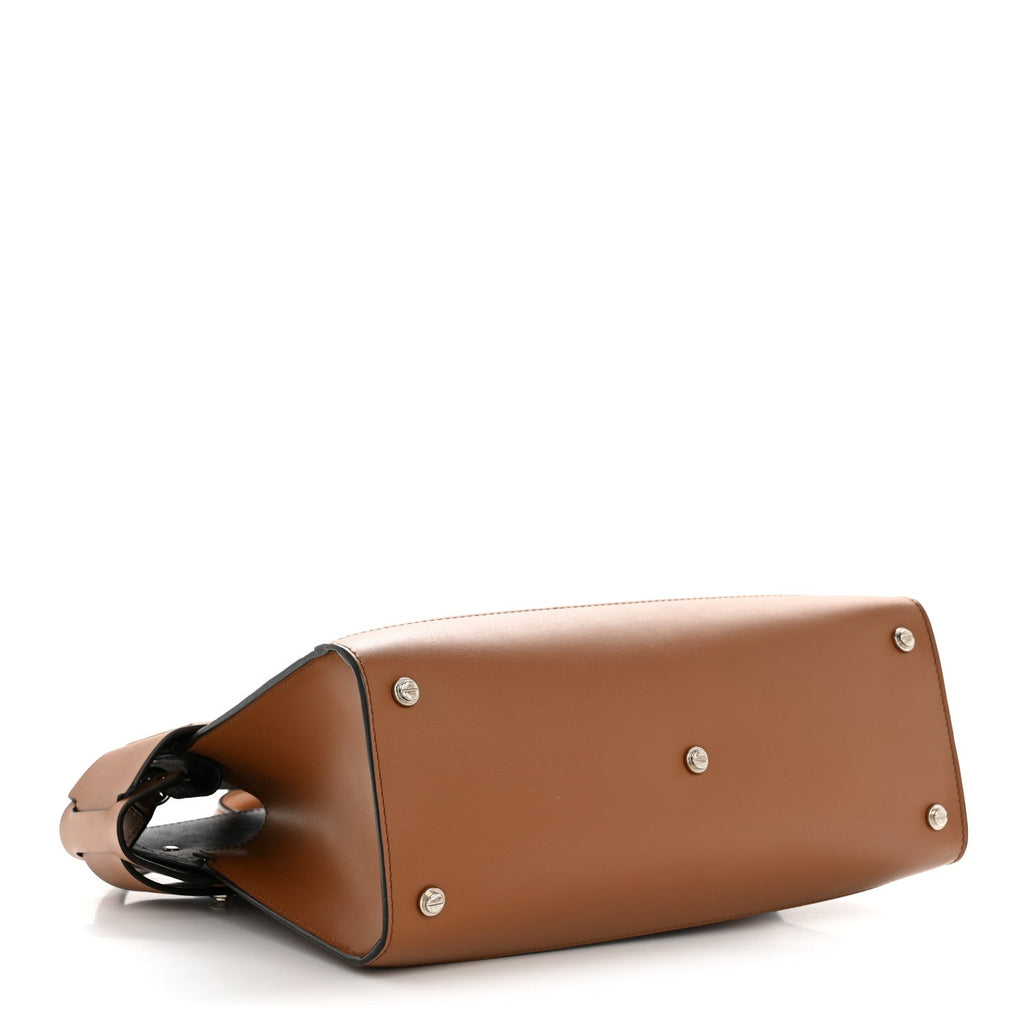 Smooth Calfskin Small Horizon Satchel Caramel
