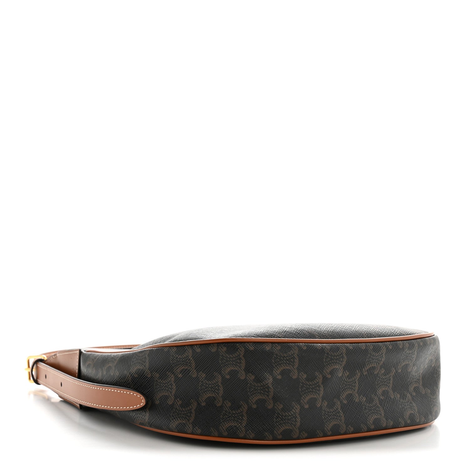 Calfskin Triomphe Canvas Small Heloise Shoulder Bag Tan