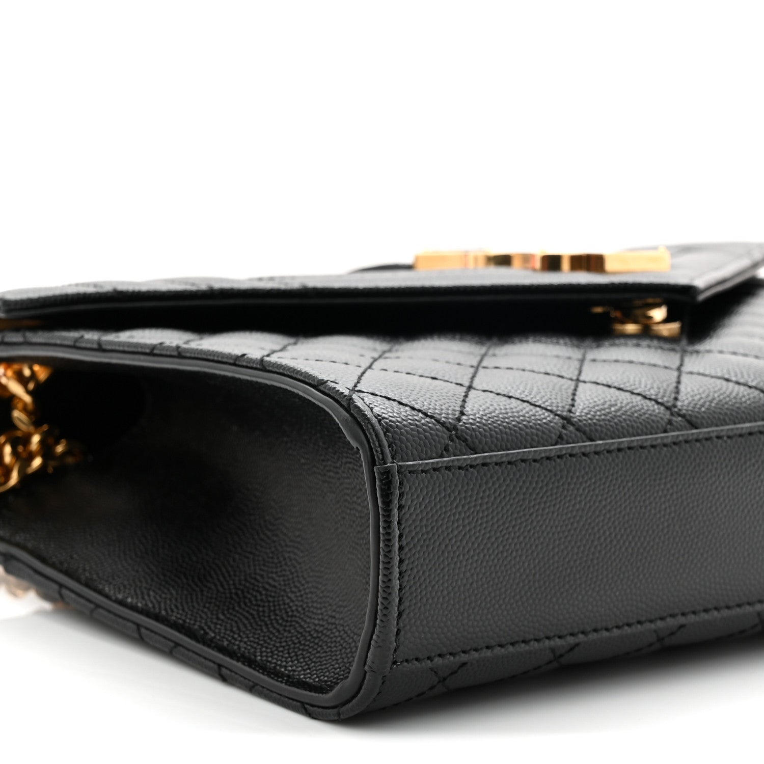 Grain De Poudre Textured Mixed Matelasse Triquilt Medium Monogram Satchel Black