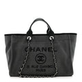 Canvas Sequin Medium Deauville Tote Charcoal