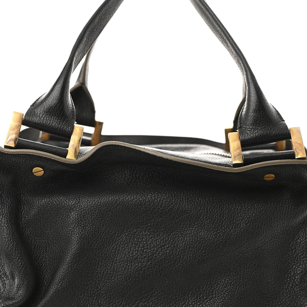 Goatskin Large Dalston Satchel Black