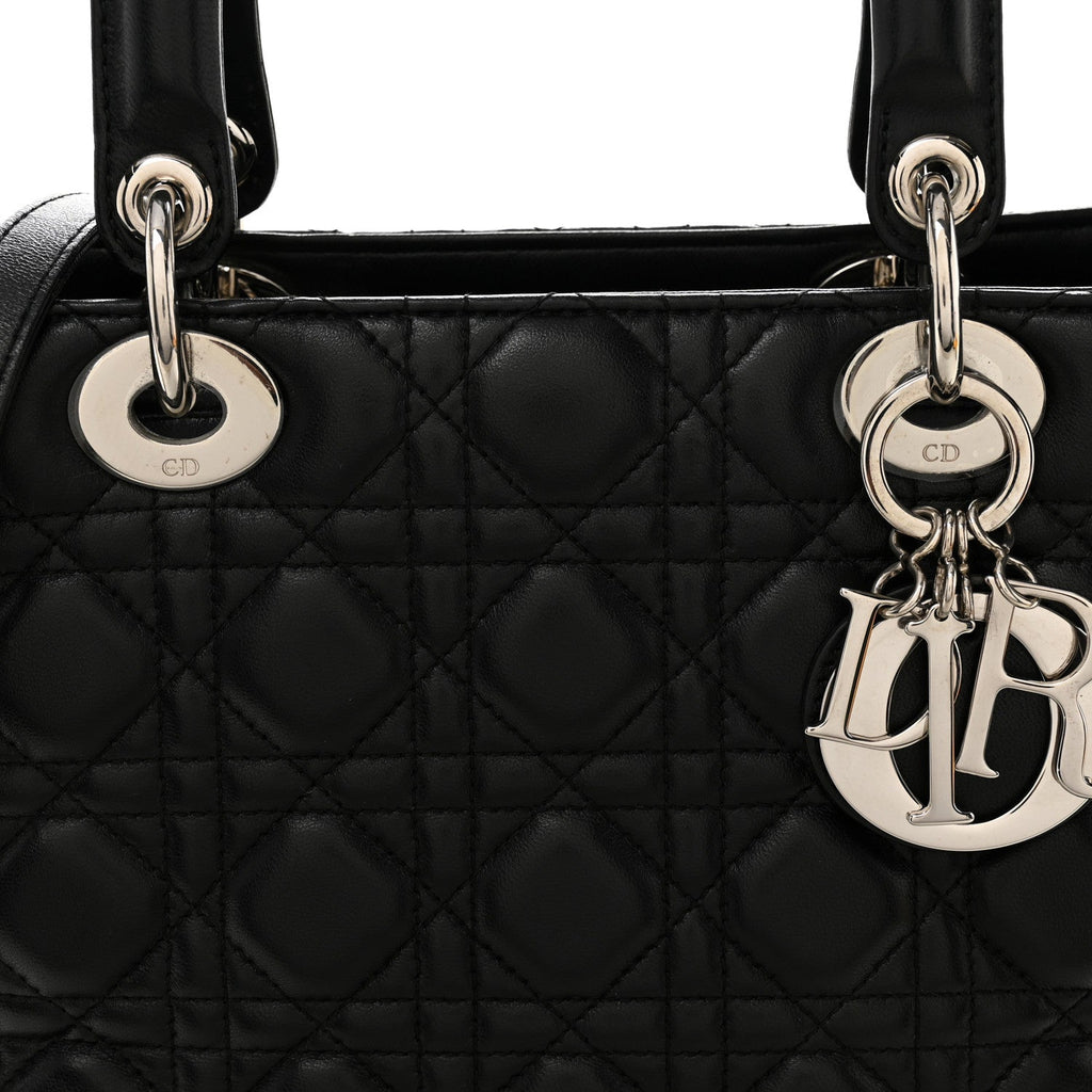 Lambskin Cannage Medium Lady Dior Black