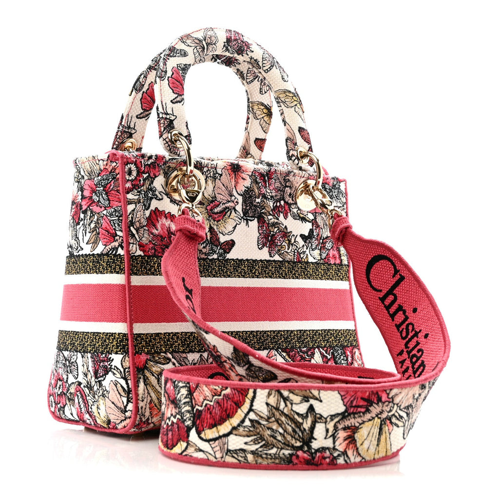 Canvas Embroidered Butterfly Print Medium Lady D-Lite  Multicolor
