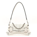 Nappa Vertical Matelasse Small Maxi Horsebit Chain Shoulder Bag Great White